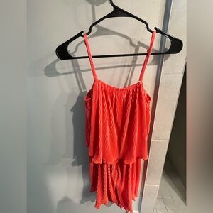 Pink Lily Coral Romper Never Worn